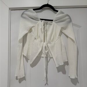 Princess Polly Cream Ruched Blouse